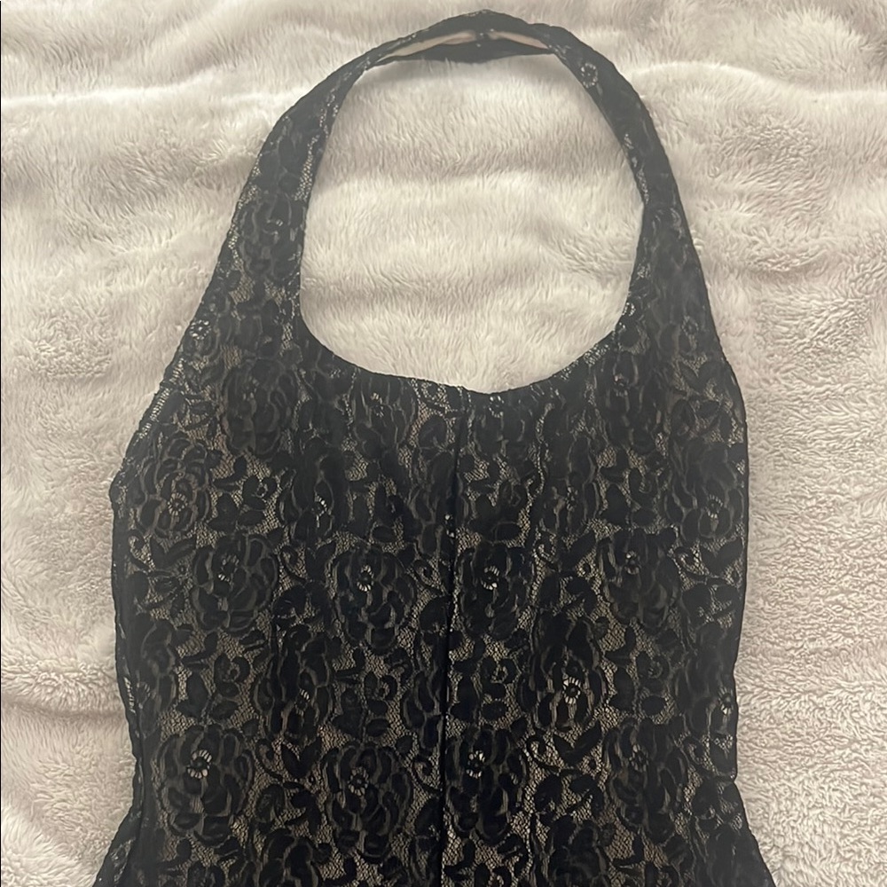 Black Lace Halter Jumpsuit